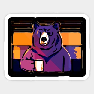 Bear Coffee Sticker